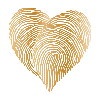 Celebration Boulevard Heart icon made of gold thumbprints